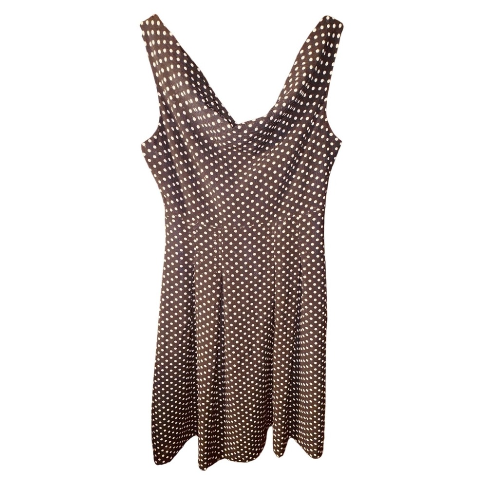 Polka Dot Fit & Flare Dress‎ Black White Classic Size 6 Pinup Rockabilly Retro